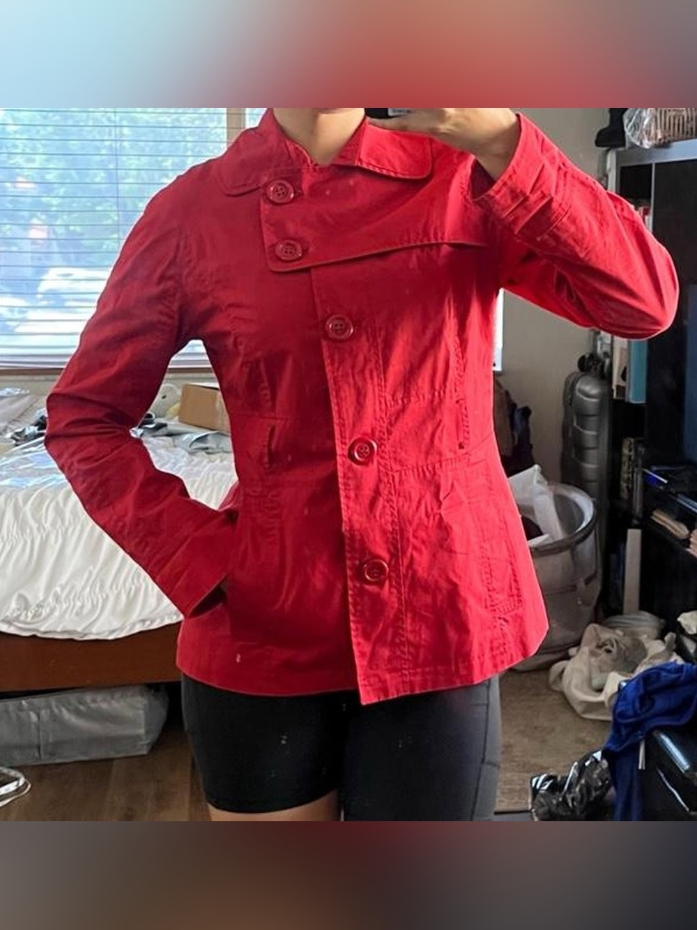 Vintage Zara TRF cotton short collared trench jacket